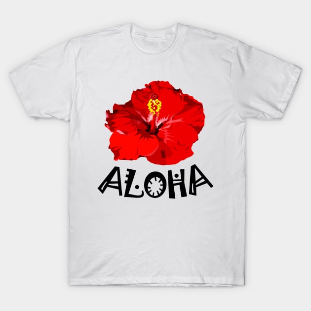 Aloha Hibiscus Flower Bloom - Hawaii Floral Style T-Shirt by Jahmar Anderson